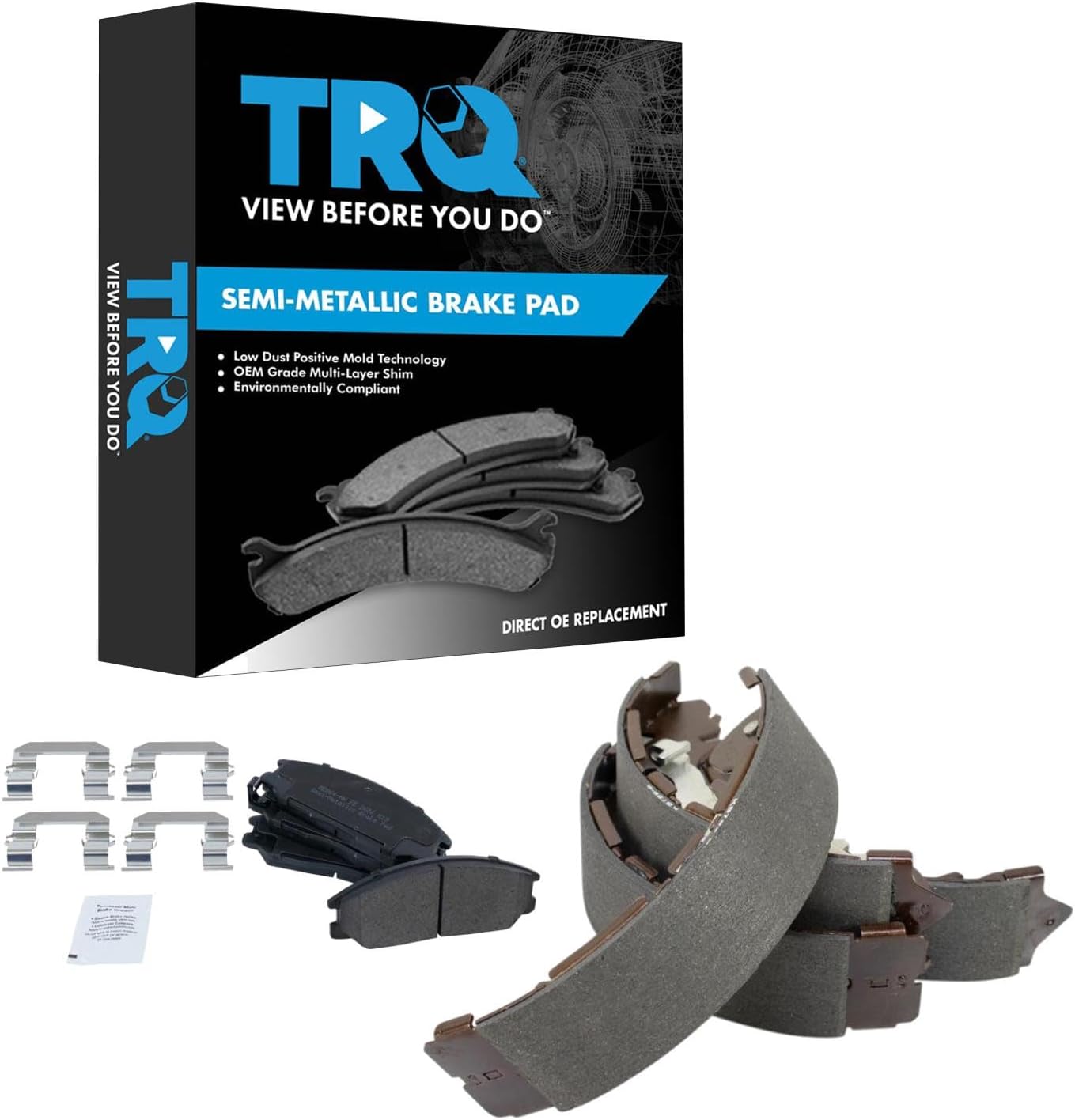 TRQ Front Brake Pads Semi Metallic Compatible with 2002-2004 Kia Sedona