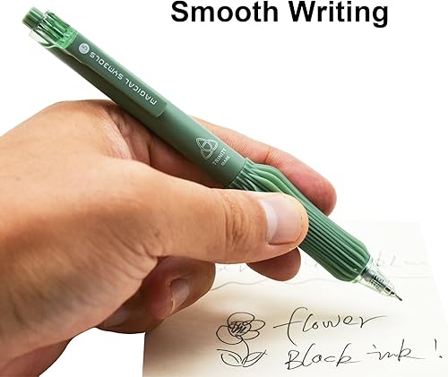 Miniatura 6 de Maydahui 10 bolígrafos de gel Superpower de 0.020 in AS bolígrafo con símbolos mágicos antiguos, agarre de silicona suave, tinta negra de baja