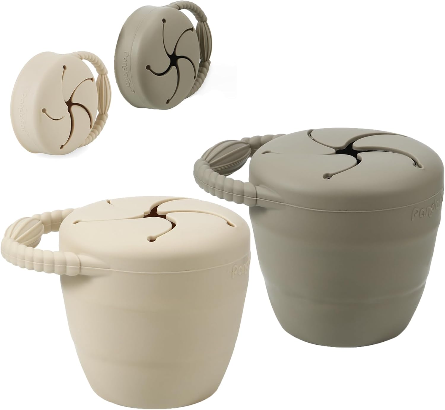 PandaEar 2 Pack Silicone Snack Containers for Toddlers Kids Collapsible Snack Cups Toddler No