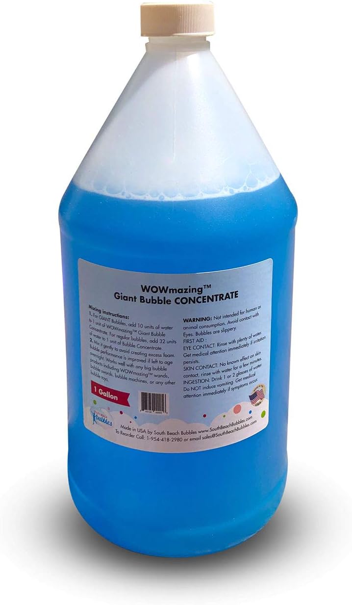 WOWMAZING Big Bubble Concentrate - Solution Making Bubbles (Makes up to 33 Gallons) – Just Add Water – Made in USA…