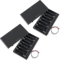 Vista 1 de 2 unidades 8 x AA caja de soporte de batería 8 x 12 V AA caja de almacenamiento de batería caja contenedor de batería con cubierta interruptor