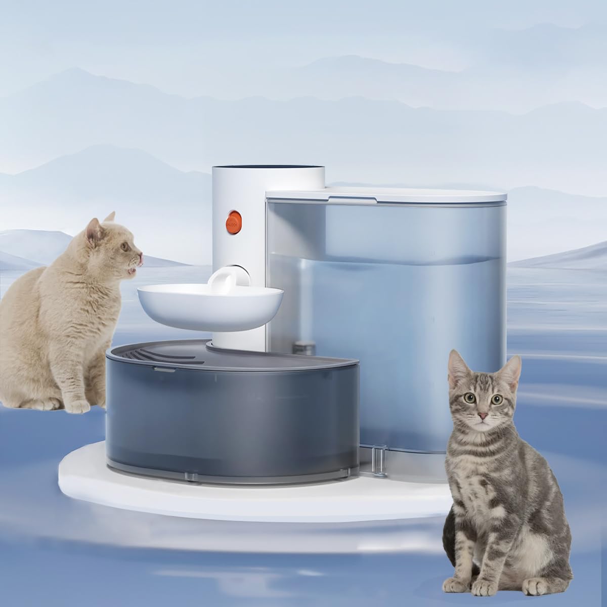 Fuente de agua inteligente para mascotas, dispensador de agua automático recargable de 105 onzas / 3 litros para gatos y perros, f