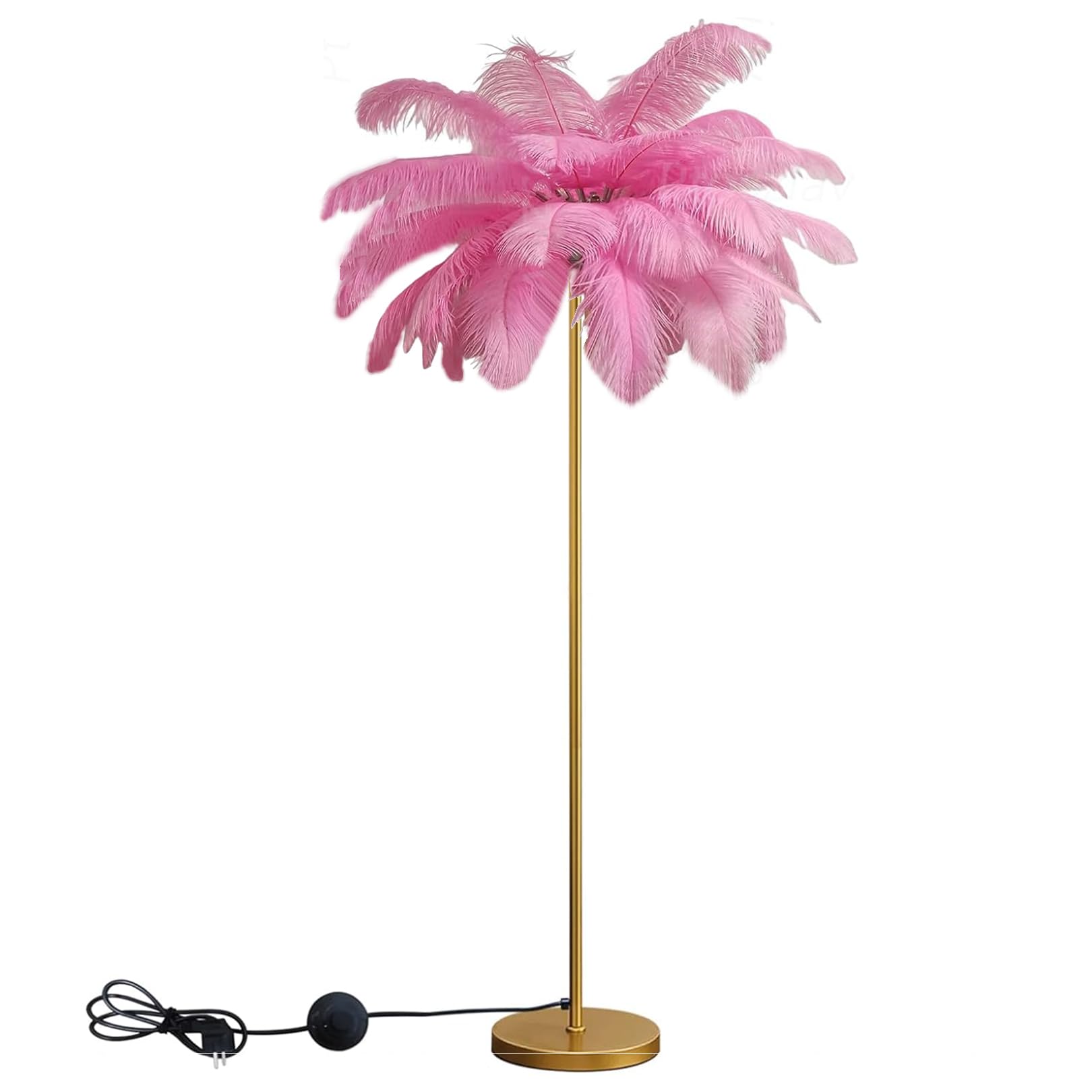 Lampadaire en plumes d'autruche LED dimmable pour chambre