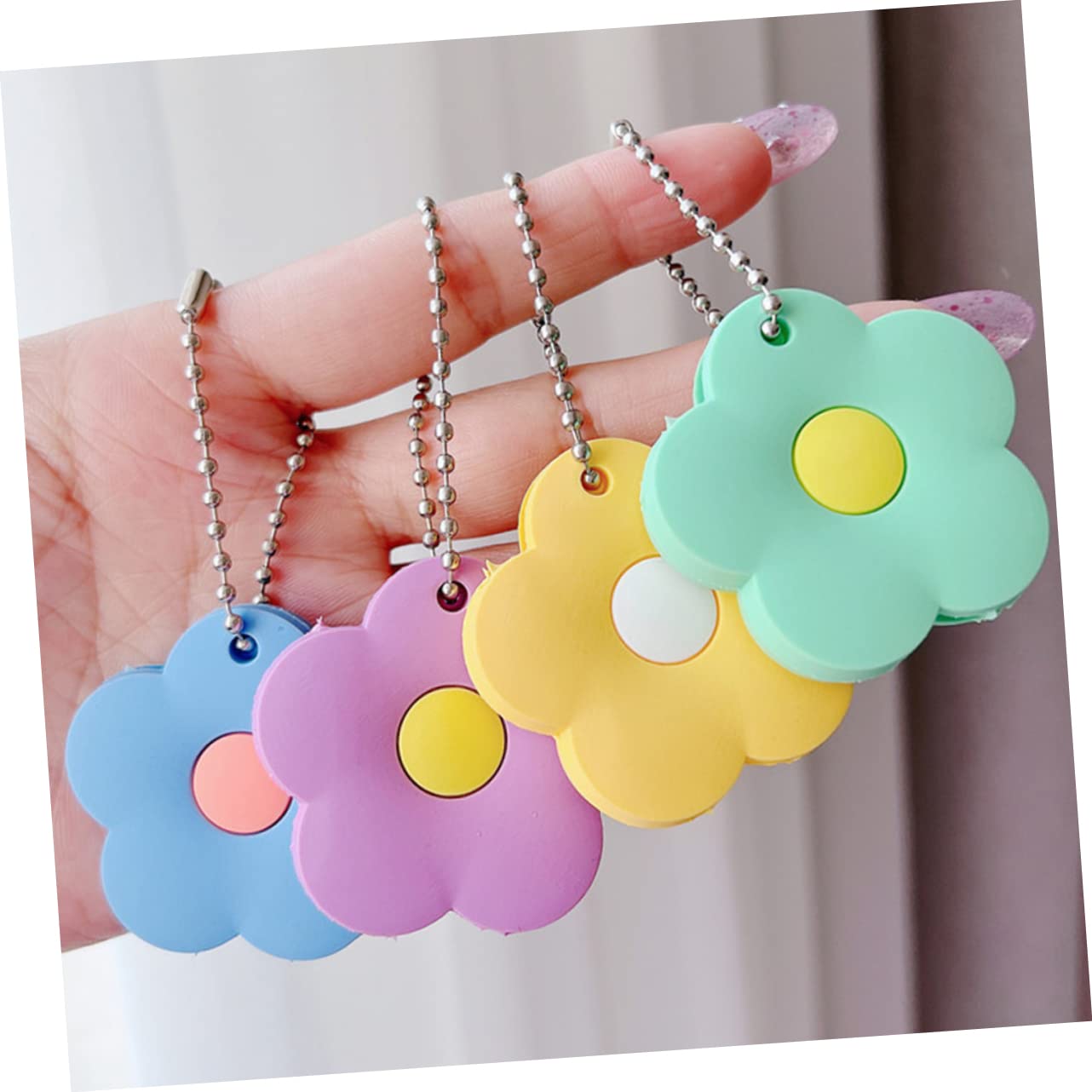 VANZACK Fundas Protectoras de Silicona Forma de Flor 6 Piezas Varios estilos Funda Resistente y Decorativa para Organizar y Proteger Llaves Varios estilos para Llaves de Casa