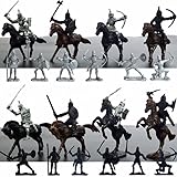 8 modèles de cavalerie Lot de 28 figurines de chevaliers médiévaux pour enfants avec chevaux et modèles pour explorer l\'époque médiévale