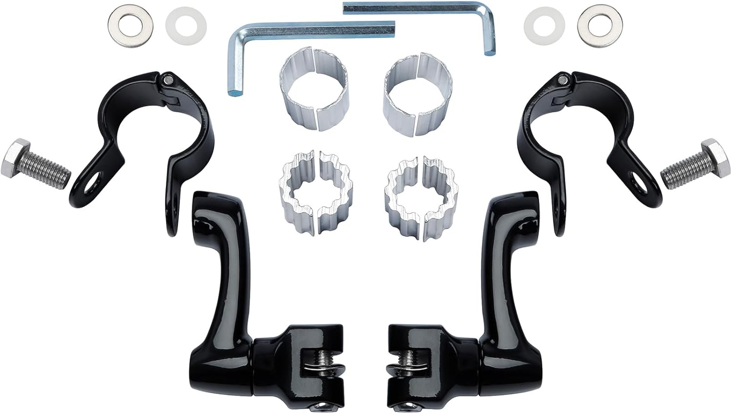 TCMT Black Highway Bar Footpeg Foot Pegs Mounts Fit For Harley Touring 22/25/32/35mm