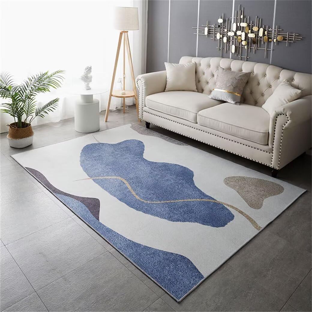 Tapis pour enfants chambre et grand salon bleu lavable 140x210