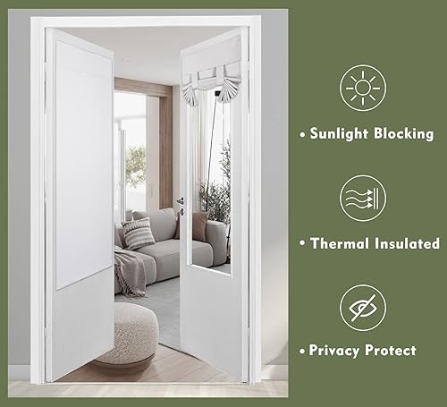 Miniatura 6 de PI Cortina opaca de velcro para puerta, privacidad con aislamiento térmico, cortina de puerta pequeña para aulapuerta corredizapuerta delantera, 1