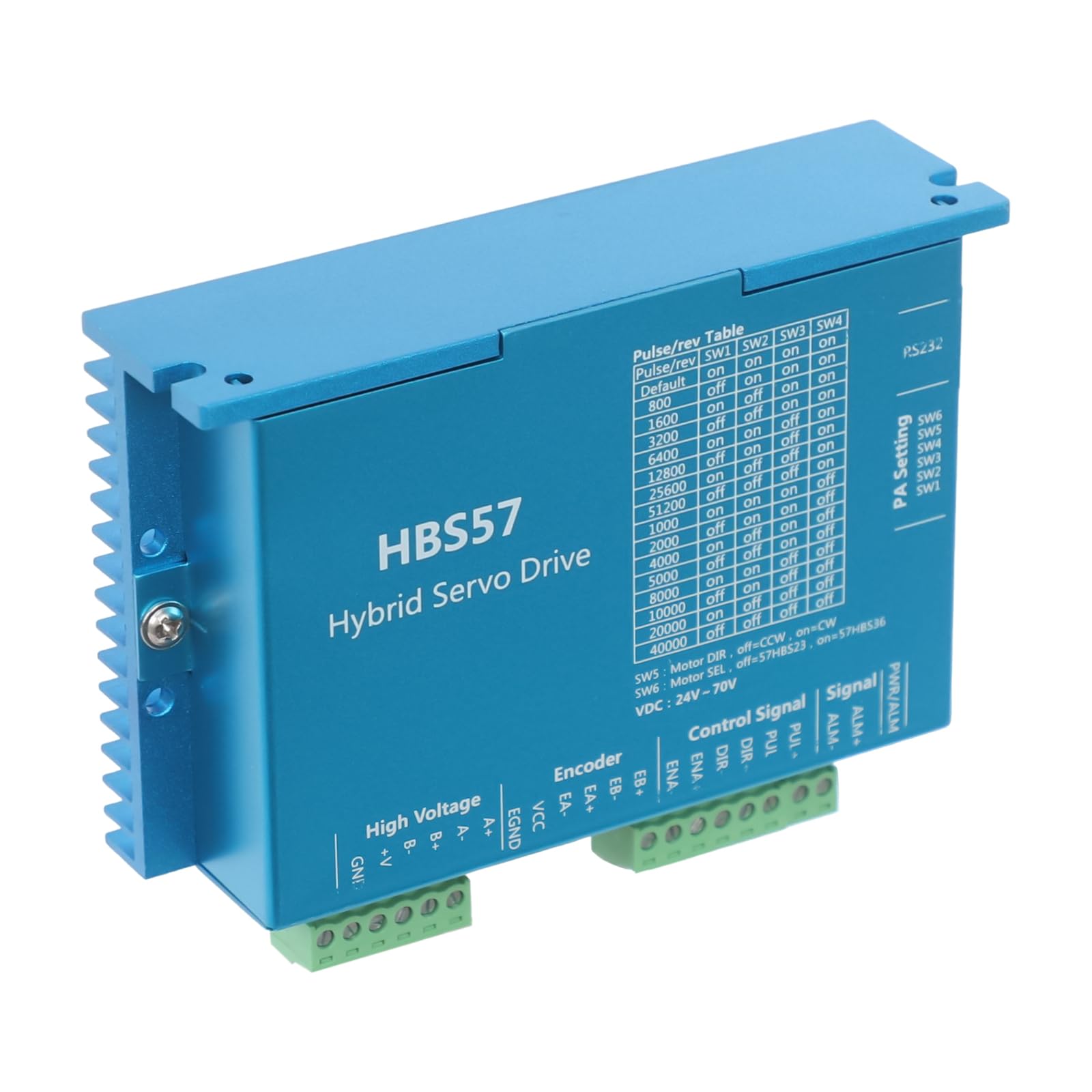 Motore passo-passo Driver HBS57, Closed Loop CNC Stepper Motor Driver + Motore 57HBS30, 3.6Nm, DC24-60V
