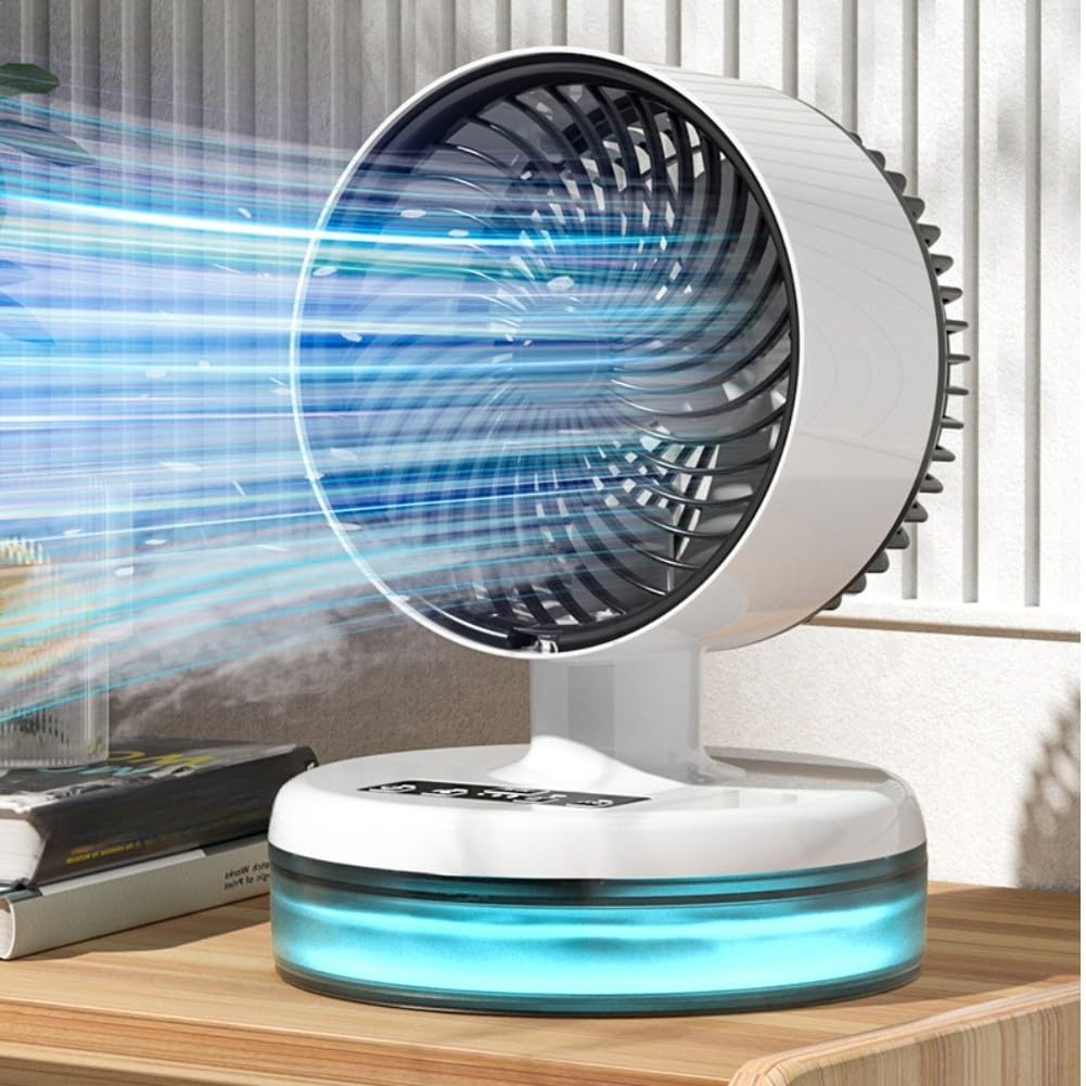 per mini Ventilatore Umidificatore 3 Luce LED per mini Ventilatore | 3 regolabili, luce LED , design compatto 21cm, plastica , uso ufficio casa