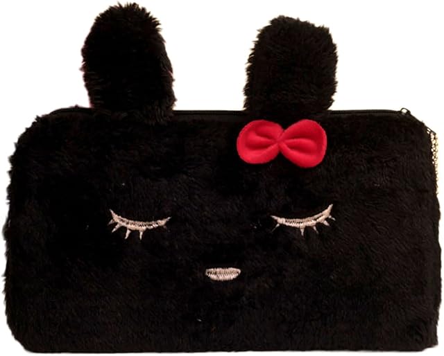 Dosige 1 Pcs Cute Animals Pencil Case Makeup Tool Bag Cosmetic Pouch Coin Purse size 21 * 13cm (Black)