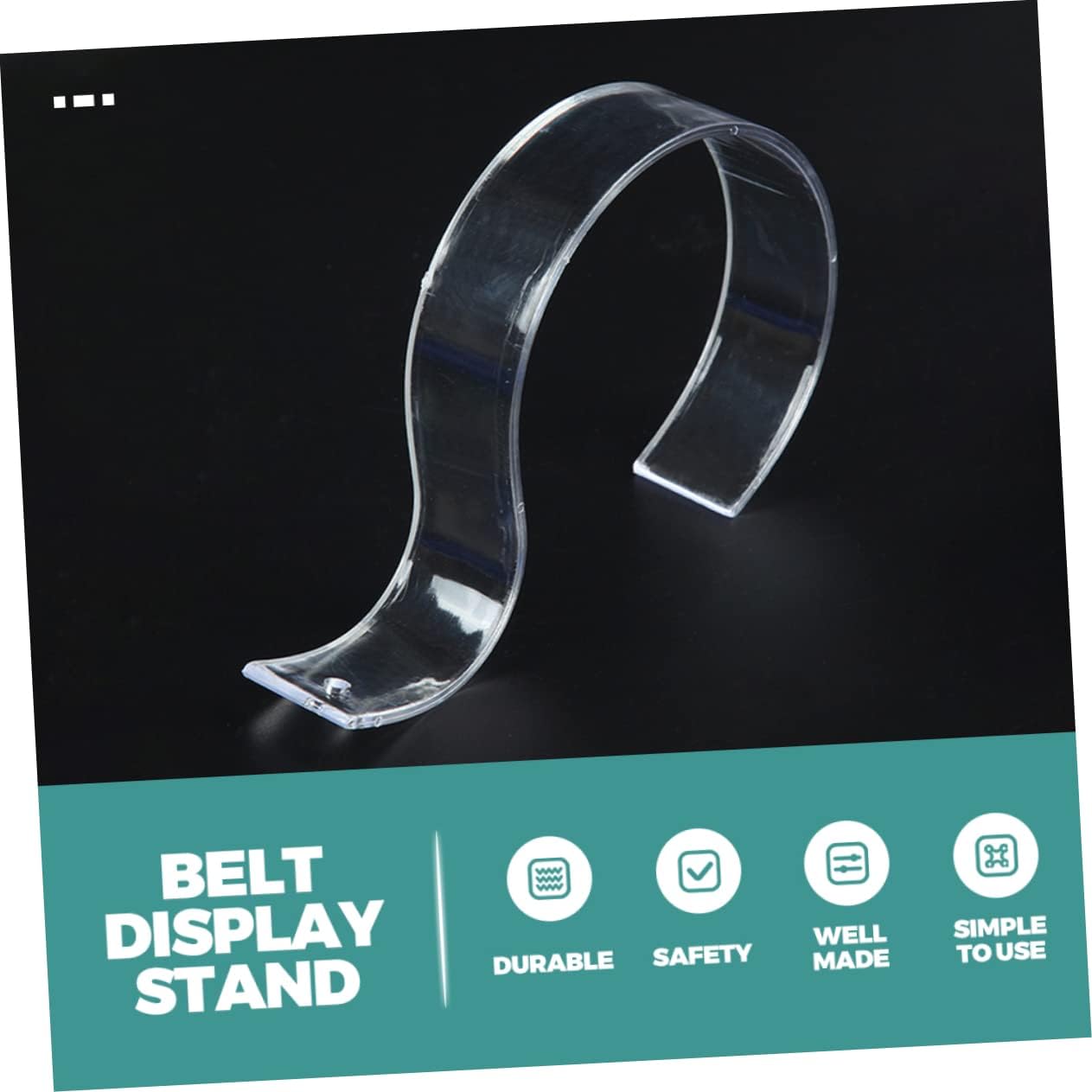 Cabilock 5Pcs Acrylic Belt Display Stand Adjustable Belt Holder Organizer for Home Store Multi-Functional Rack Non-Slip Base for Retail Personal Use