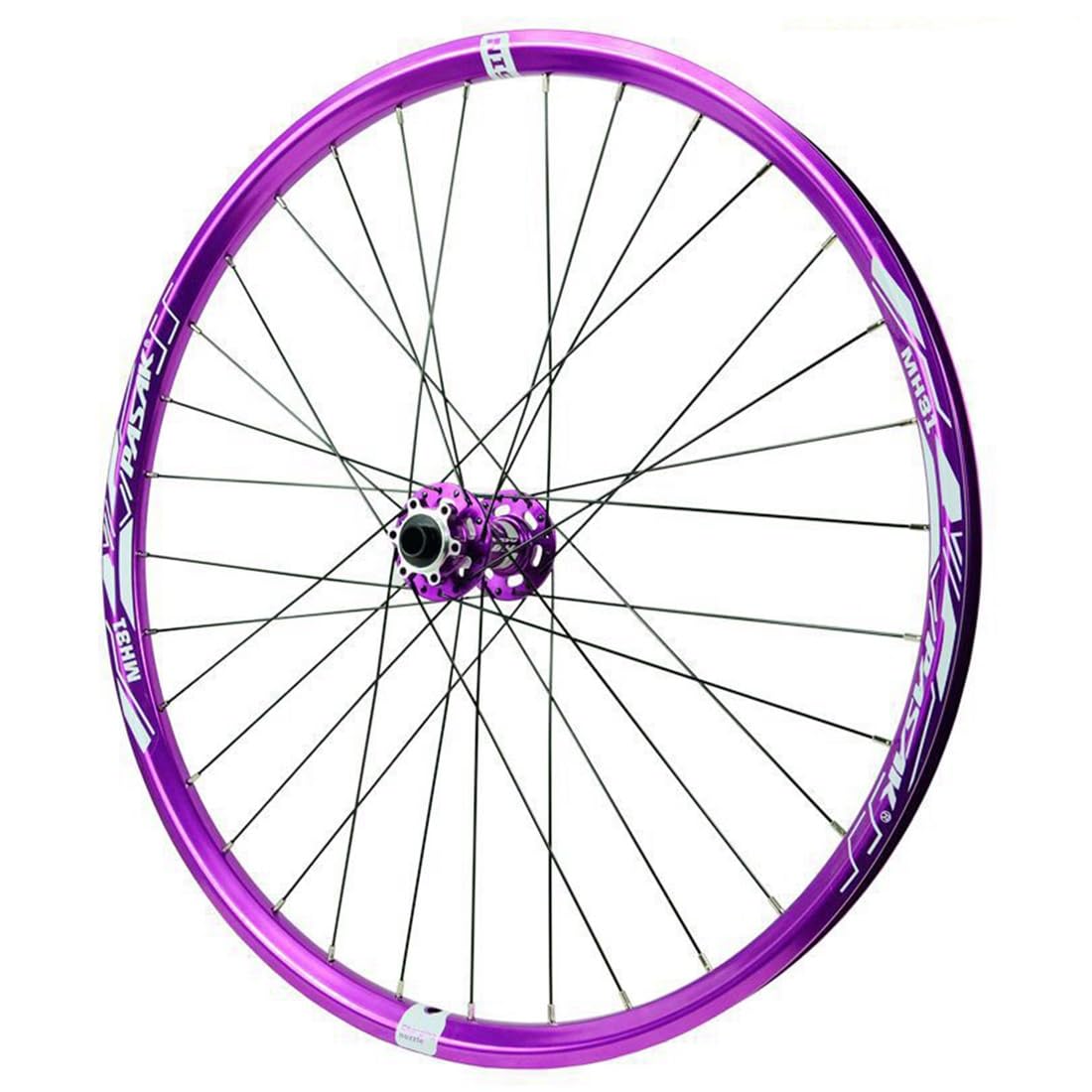 QHYRZE Mountain Bike Wheelset 26"/27.5"/29" MTB Rim DH/XC/AM Disc Brake Front Rear Wheel BOOST Thru Axle 110/148mm 32H, For 7-12s Cassette(Purple front,26'')