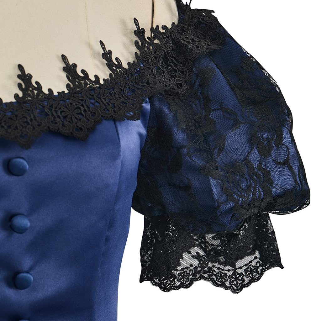 Women's Gothic Victorian Rococo Lace Dress Southern Belle Costume Civil War Colonial Ball Gown Dress