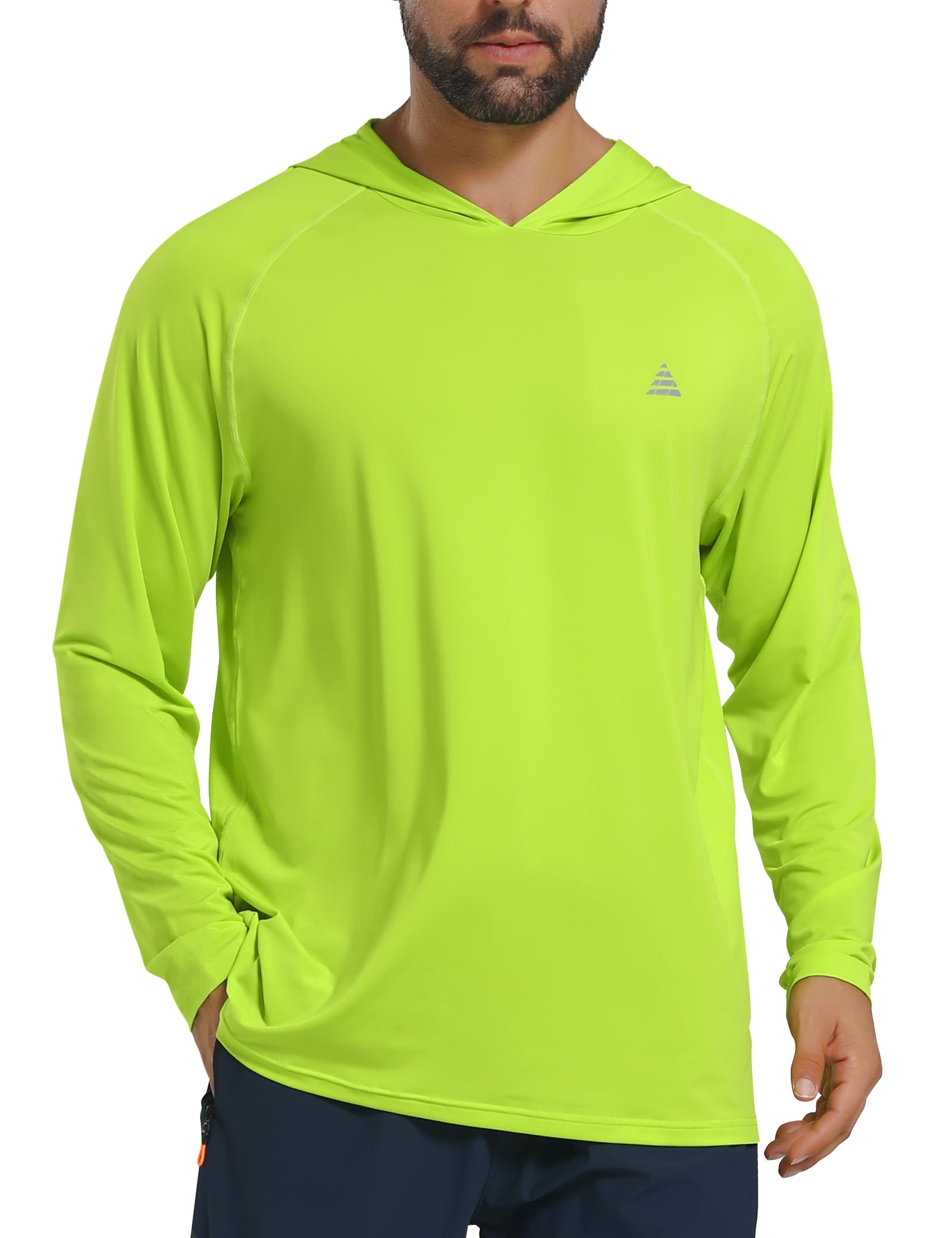 Light Face Men's UPF 50+ Sun Protection Hoodie Shirts Long Sleeve Rash Guard Fishing Hiking SPF UV Shirt Quick Dry