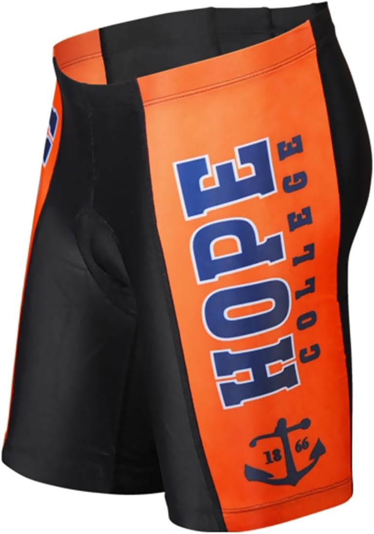 NCAA Hope College Men's Cycling Shorts, Black/Orange