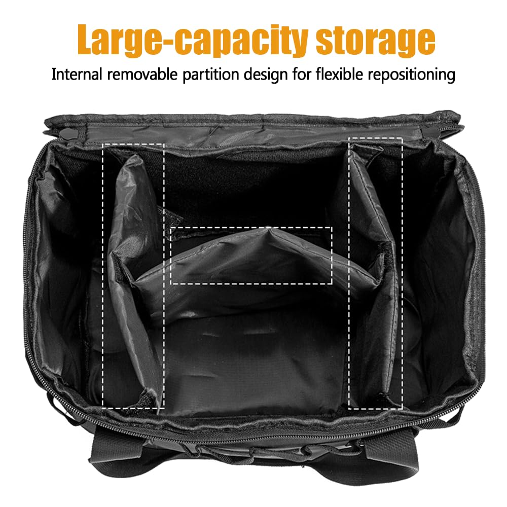 MiOYOOW Taktische Bestecktasche, Camping Aufbewahrungstasche, Outdoor Kochgeschirr Organizer, Picknick Tragetasche mit Molle Gurtband und Herausnehmbaren Trennwänden für Camping Grillen