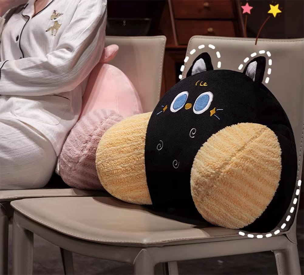 Tingting's Dream Cartoon Office Chair Lumbar Pillows Bed Sofa Reading Rest Pillow Cute Plush Lumbar Back Cushions Soft Waist Pillow (Pink, 40×50CM/15.7"×19.7")