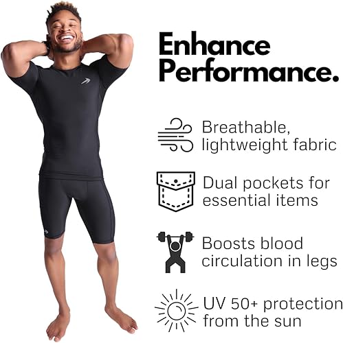 Miniatura 2 de CompressionZ Pantalones cortos de compresión para hombre, ropa interior deportiva de compresión de elastano