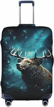 Deer Printed Luggage Cover, Elastic Suitcase Protector for 18-21 Inch Suitcases, Dustproof & Scratch-Resistant Travel Cover with Double-Sided Design