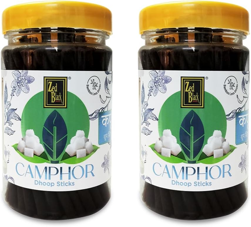 Zed Black Camphor Dhoop Sticks Jar - Combo Dhoop Stick - Pack of 2