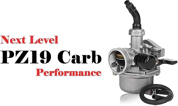JMCHstore PZ19 w/Curved Manifold Racing Performance Slide intake pipe Carb Kit for Monster Mega Moto MM80 MMB105, Carb for Coleman RB100 Mototec 105cc,Phatmoto Gas Bike Motovox MBX10, Baja DB30 97cc