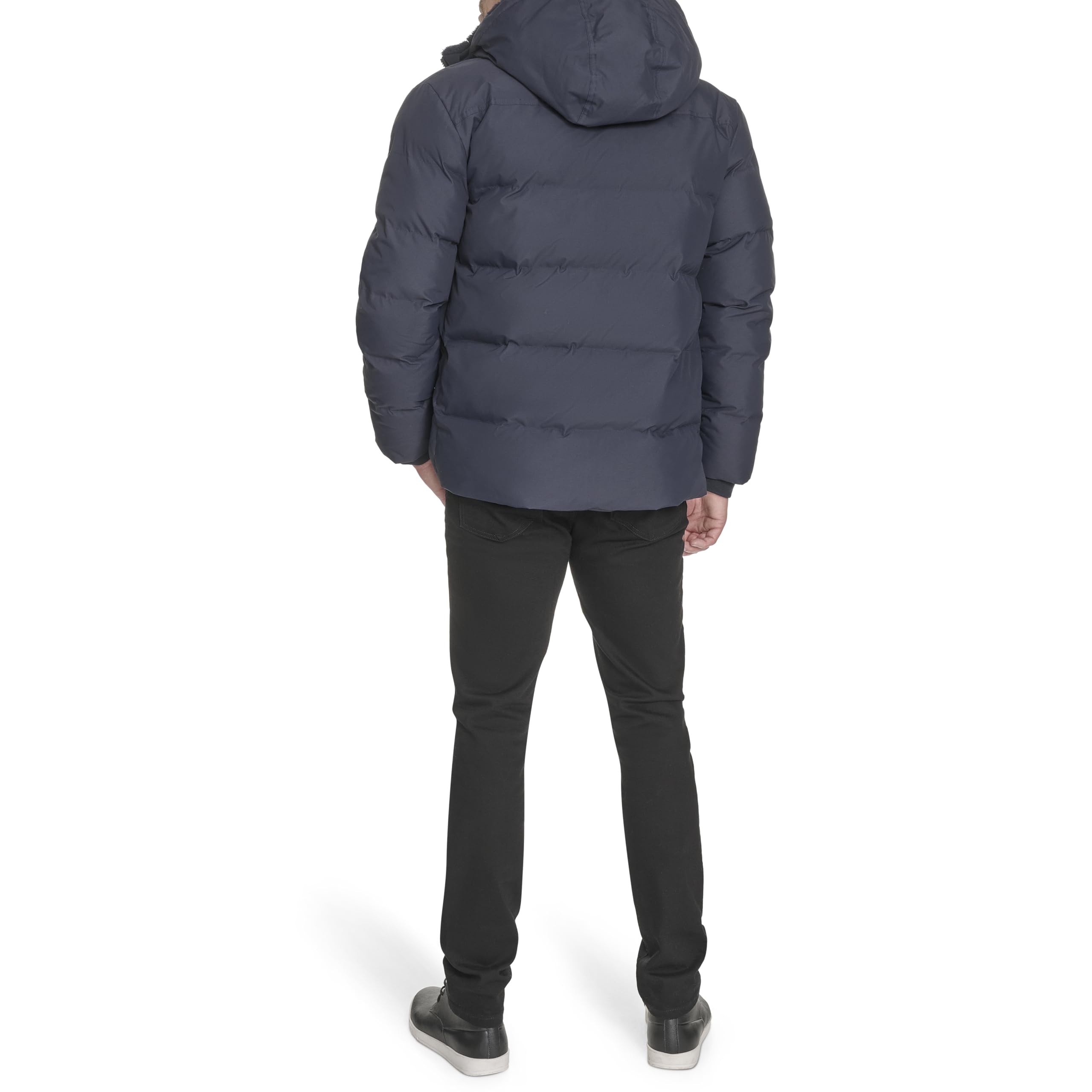 Tommy Hilfiger Herren-Kapuzenpuffer mit aufgesetzten Taschen, Marineblau, XXL – Ansicht 4