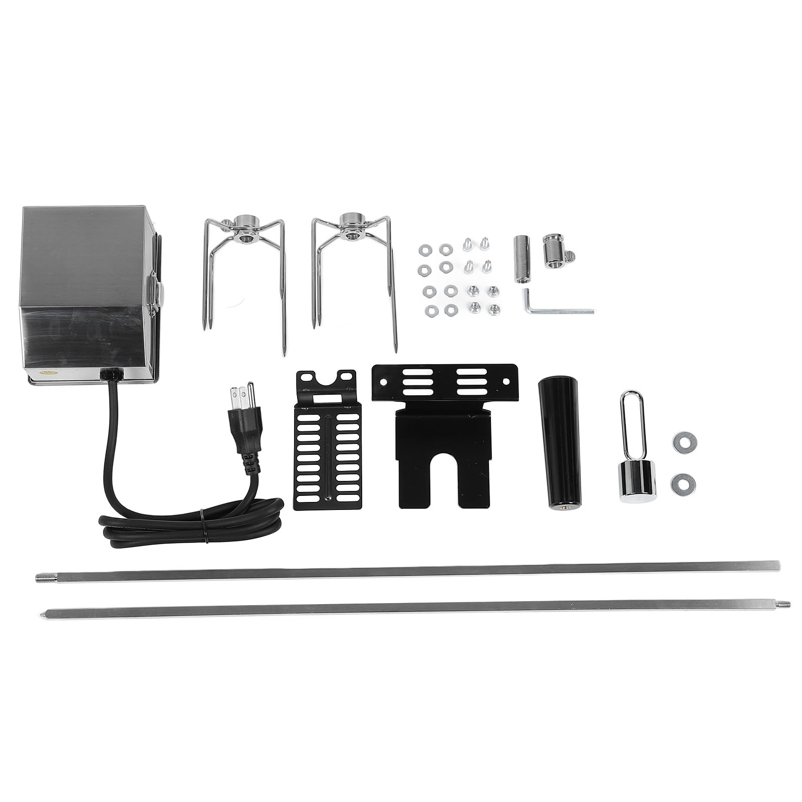 Girarrosto Elettrico, Kit Griglia Girarrosto, Kit Girarrosto Griglia Universale Acciaio Inossidabile 304 52,4 Pollici Capacità di Carico 33 Libbre Kit Barbecue Rotante (Spina