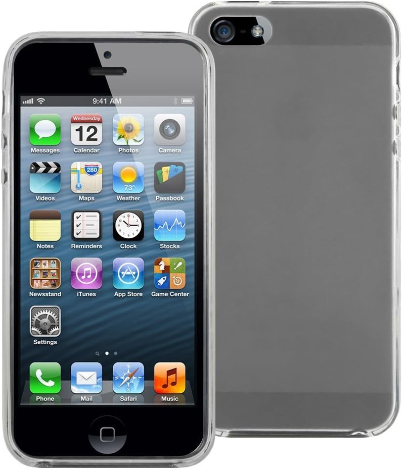 ICONO SLEEK Snow Clear TPU elastomers Case for Apple Iphone 5 Iphone5 Black