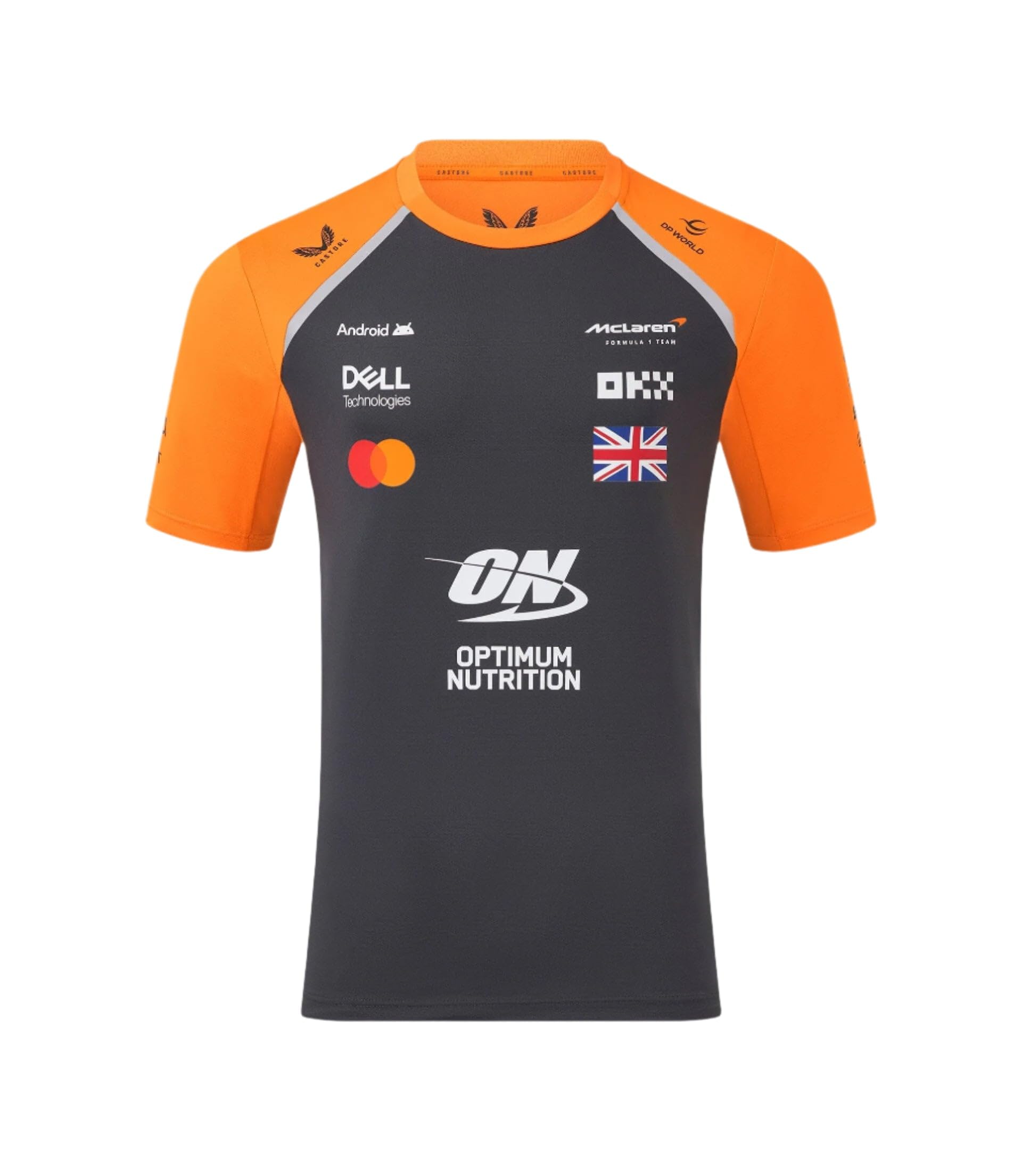 McLaren F1 Official 2025 Norris Driver T-Shirt, Grey and Orange, Team Merchandise (UK, Alpha, S, Regular, Regular, Autumn Glory/Phantom)