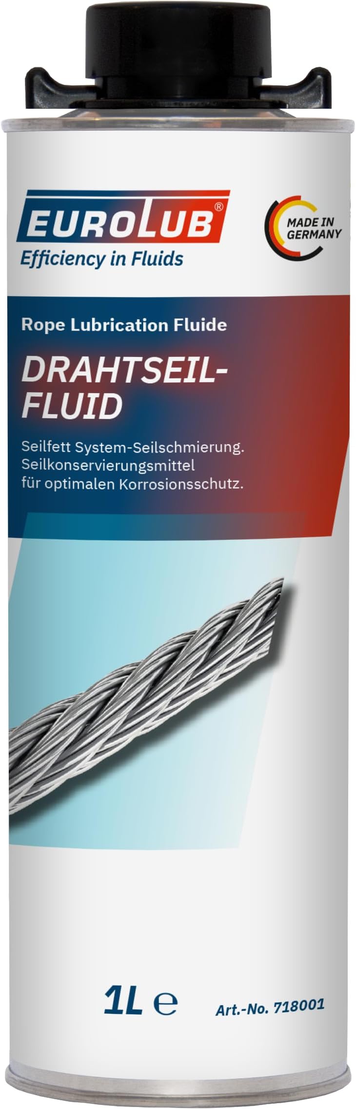 EUROLUB Wire Rope Fluid, 1L, Prevent Corrosion, 2.2 lbs