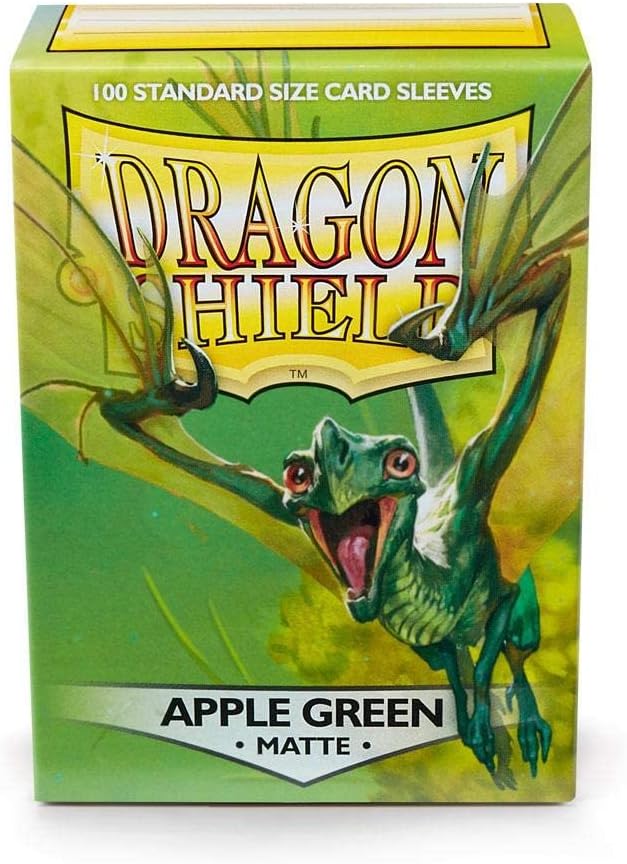 10 Packs Dragon Shield Matte Apple Green Standard Size 100 ct Card Sleeves Display Case