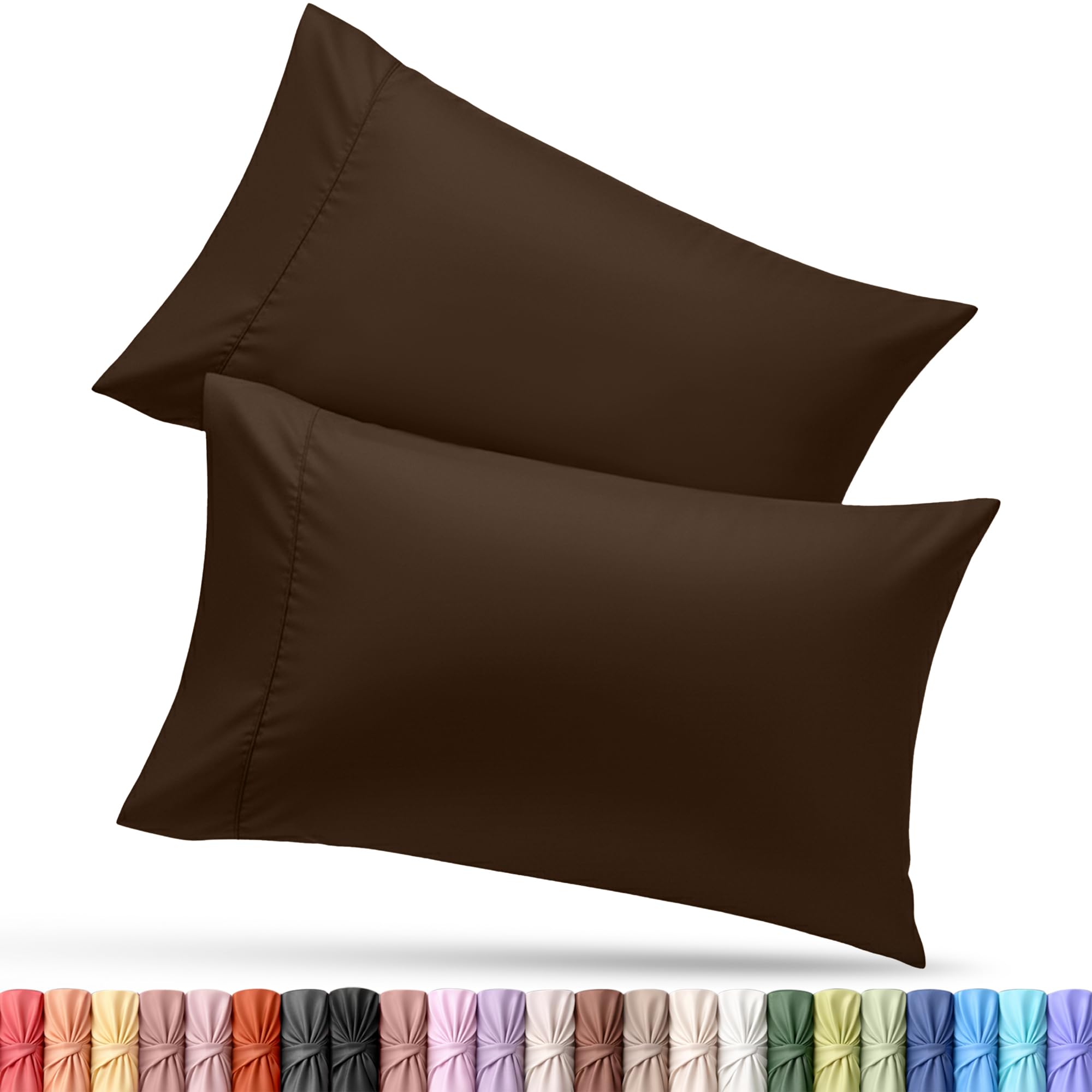 Utopia Bedding King Pillow Cases - 2 Pack - Envelope Closure - Soft Brushed Microfiber Fabric - Shrinkage and Fade Resistant Pillow Covers 20 X 40 Inches (King, Brown) — image 1