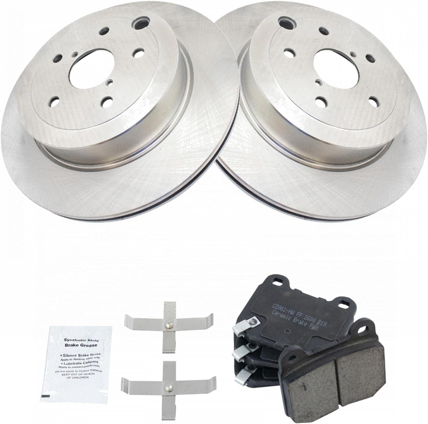TRQ Brake Pads & Rotors Kit Compatible with 2008-2014 Subaru Impreza 2015-2017 WRX STI