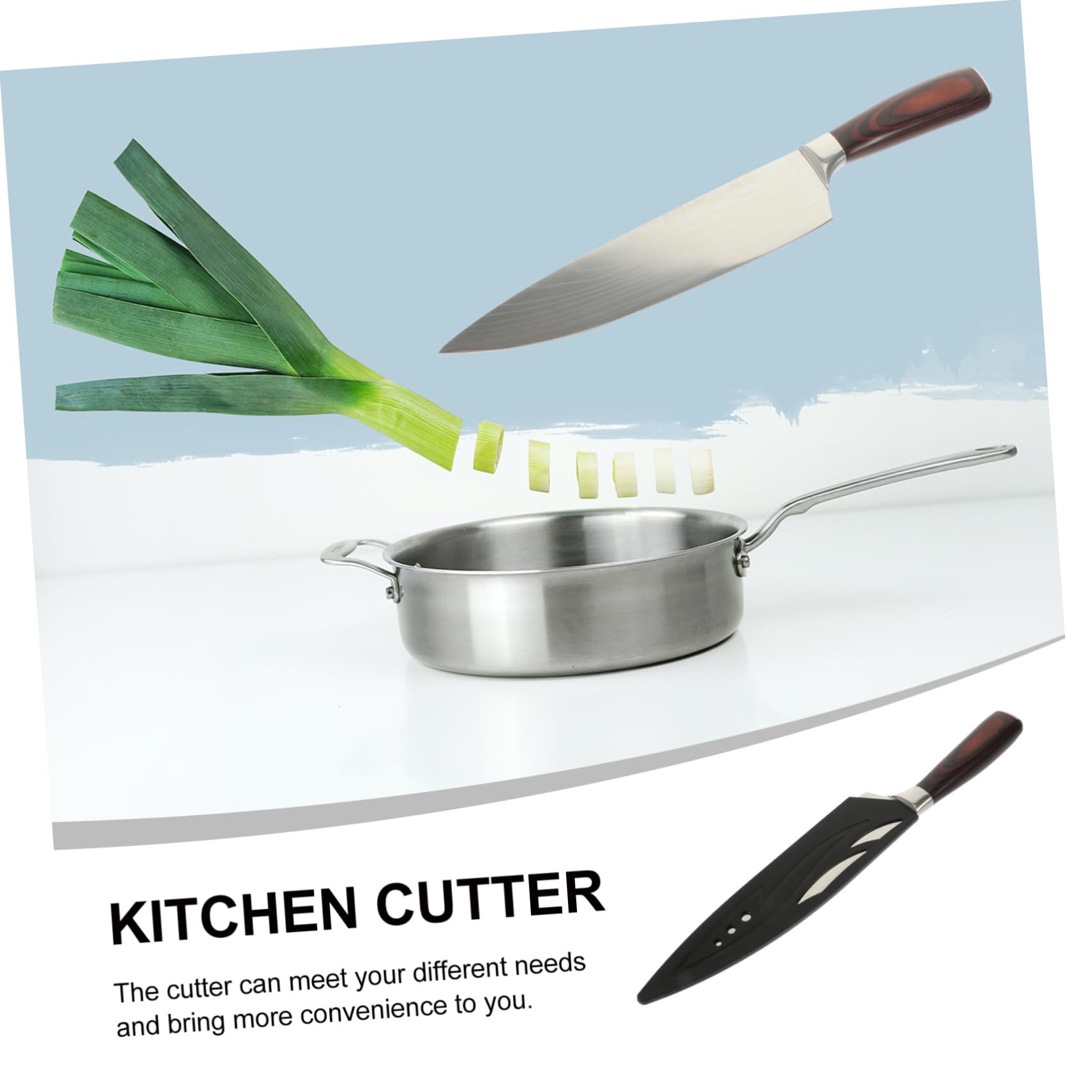 LABRIMP Cuchillo de Cocina Japonés Profesional Cortador Multiusos de Madera y Acero Mango Antideslizante para Cocina en Casa y Restaurantes