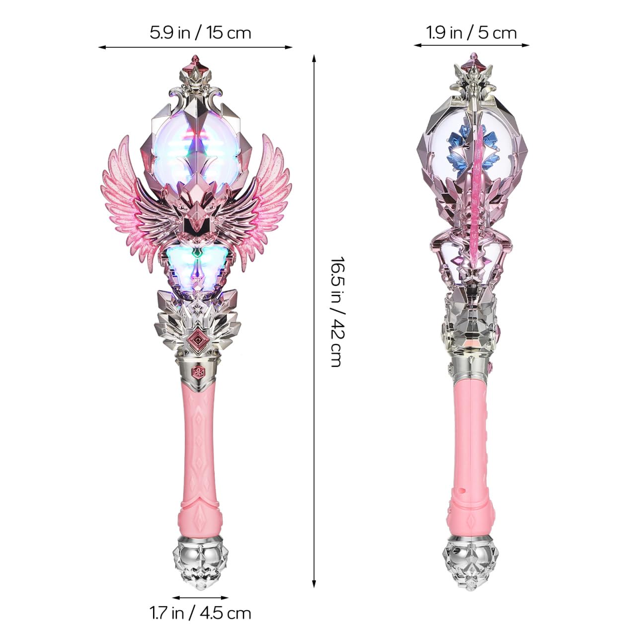 Kisangel Fantasy Enchanted Wand Light up Princess Wand for Boys and Girls Glowing Stick for Fairy Cosplay and Stage Performance High Brightness Girls Pretend Play Party Favors - Image 4