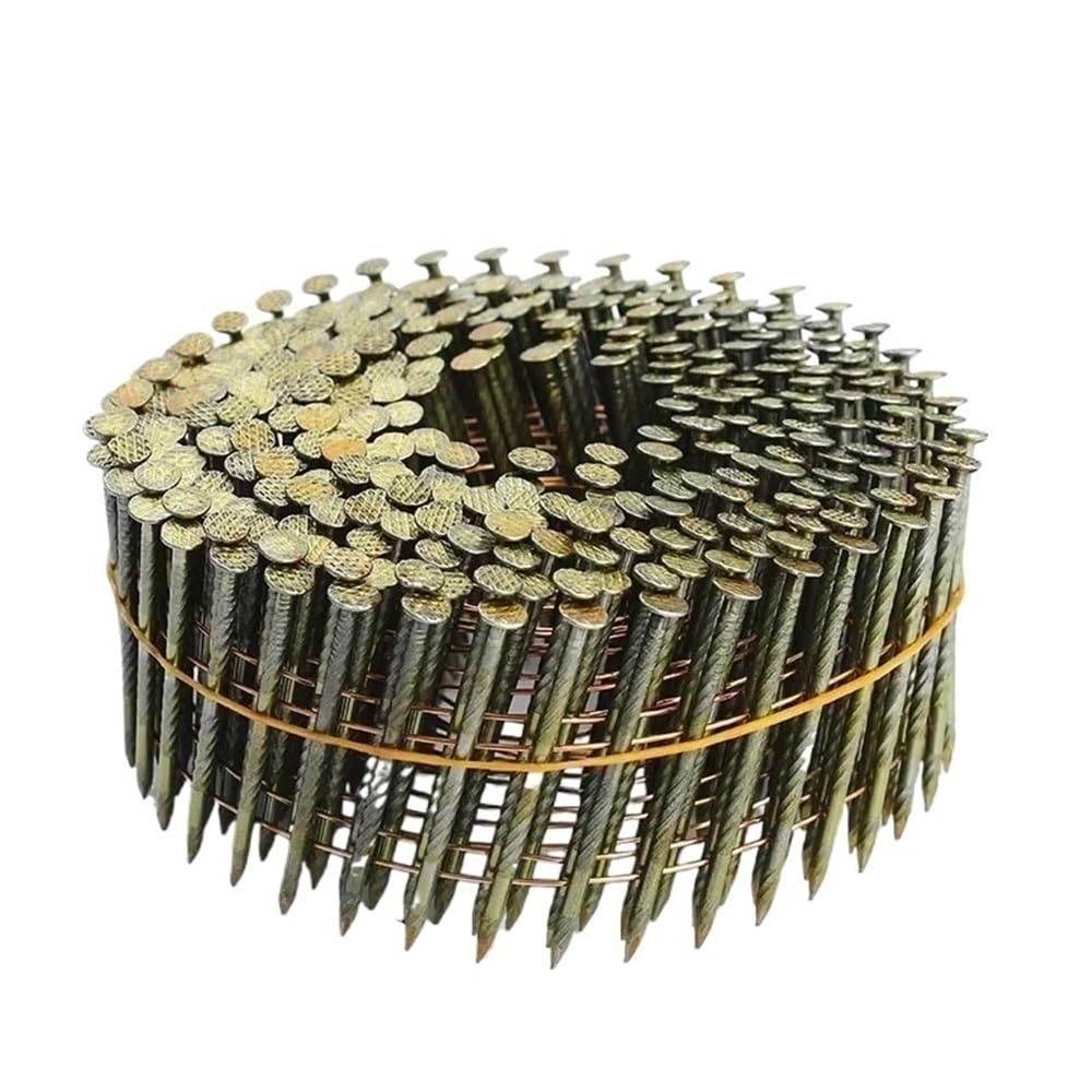 70mm Collated Wire Coil Siding Straight Nails, 15-Degree Full Round-Head Nails for Industry DIY 250pcs