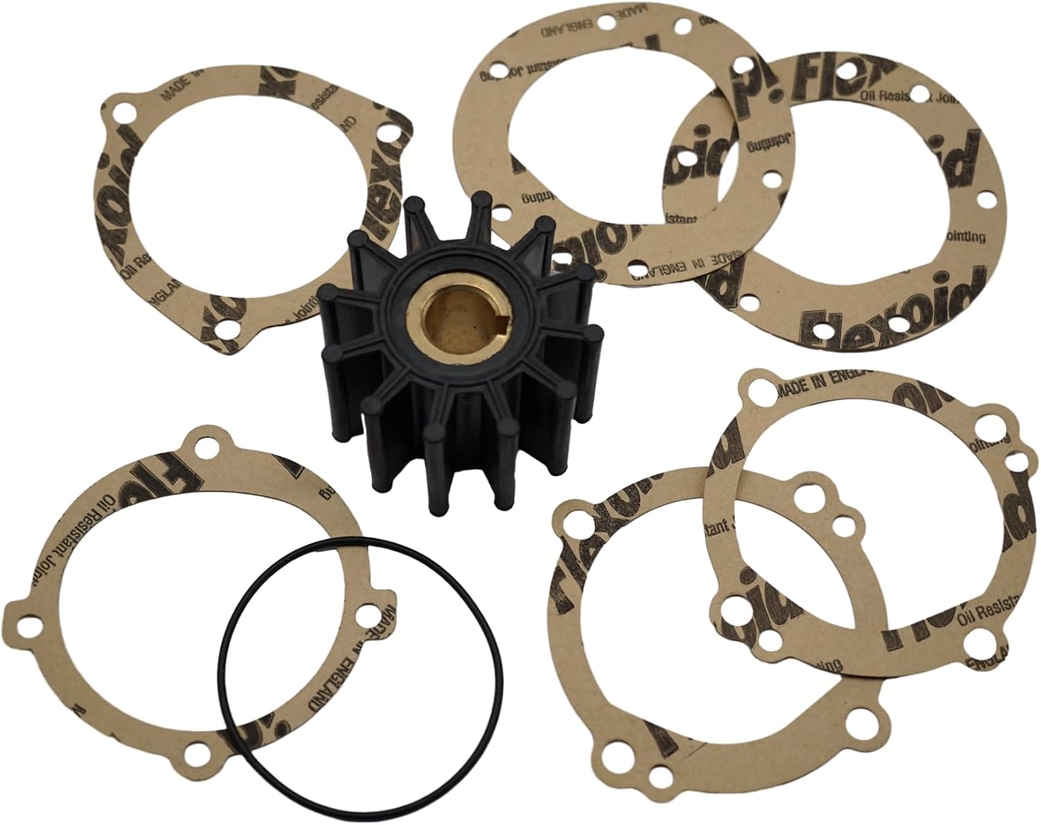 RP061017 Inboard Raw Sea Water Pump Impeller Kit for Sherwood 10615K-SHW | Replacement for Crusader 20300, for Oberdorfer 8922, Replaces Sierra 18-3047 & 18-3061
