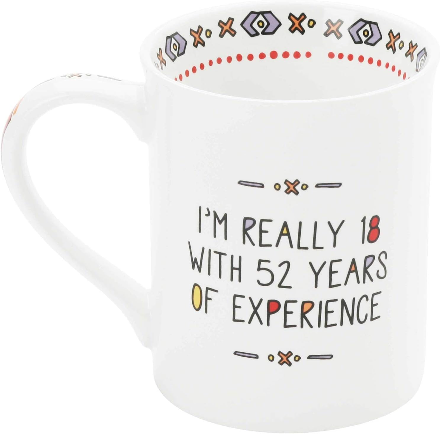 Enesco 6002478 Our Name is Mud The Big 70 Cuppa Doodle, Stoneware Mug, 16 oz., Red