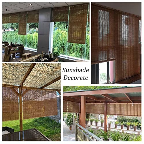Pxzybd rolety z naturalnego bambusa, rolety wewnętrzne, bambusowe, dekoracyjne rolety rzymskie, okiennice, oddychające, do okna/drzwi, W×H-50x90cm/20x35in