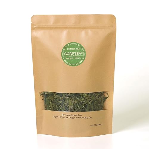 Miniatura 6 de GOARTEA - Té verde Dragon Well Longjing - 8.82 oz/8.8 onzas de grado premium - Té verde de dragón del lago occidental - Hoja suelta china primavera
