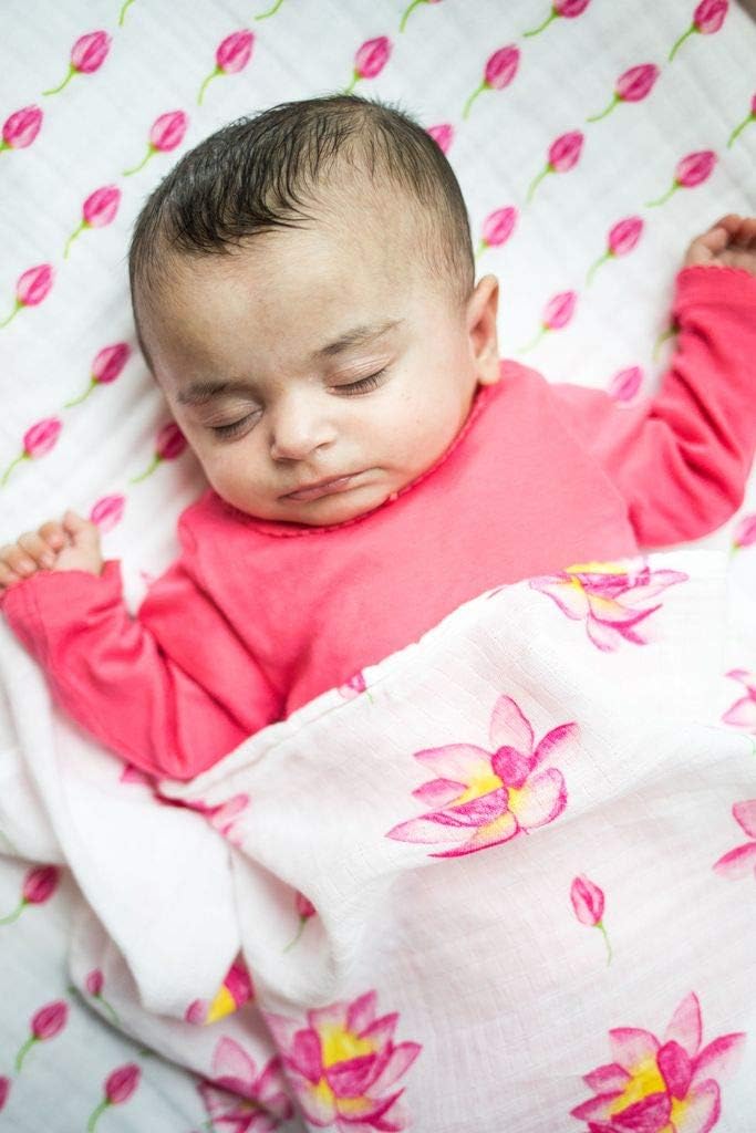 Malabar Baby Certified Organic Swaddle Blanket Set | Luxurious Cotton Muslin Blankets for Girls & Boys | Baby Receiving Swaddles for Newborns & Infants | Unique Gifts, 2 Pack (Enchanted Garden)