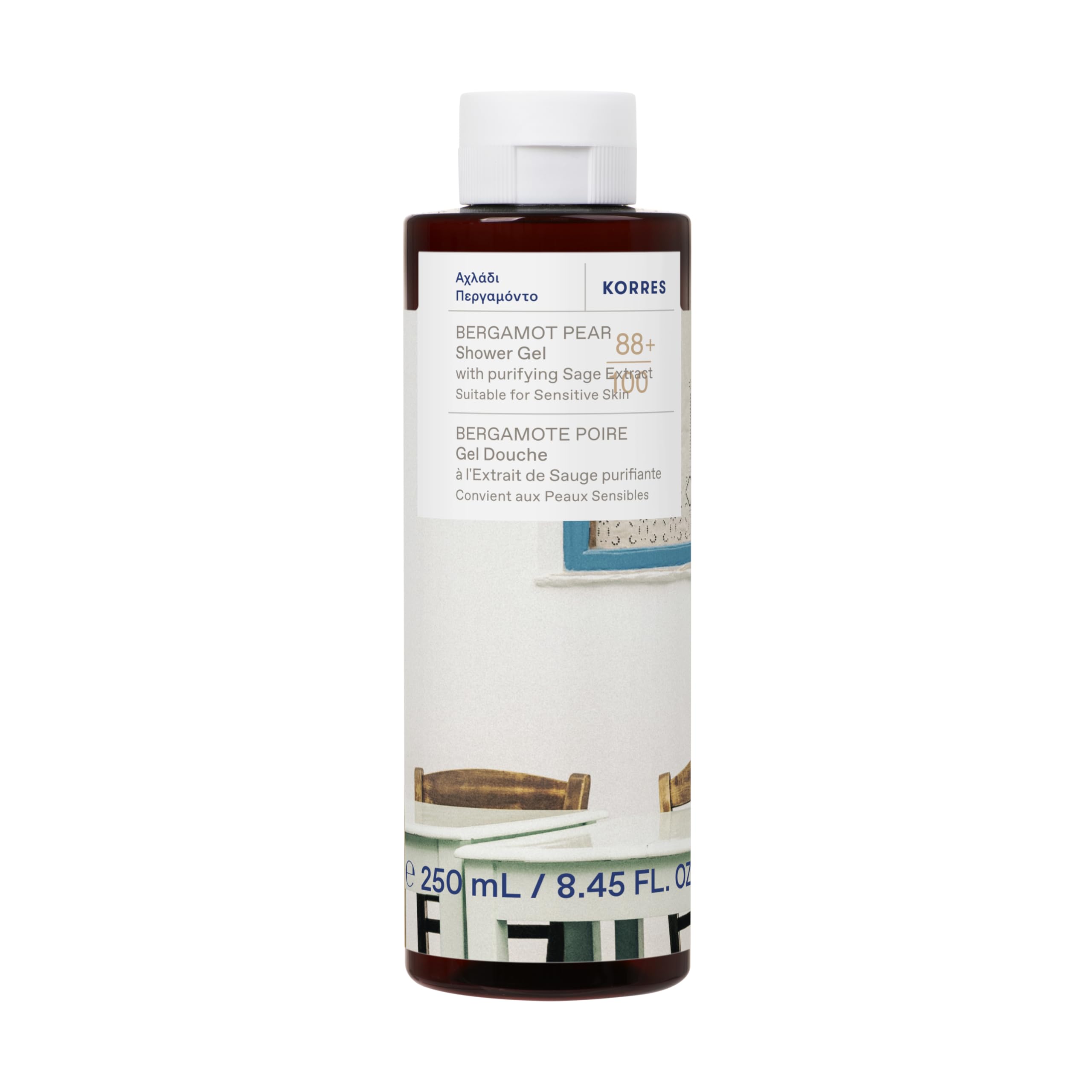 KORRES Bergamot Pear Shower Gel with purifying Sage extract, suitable for Sensitive skin, 250ml