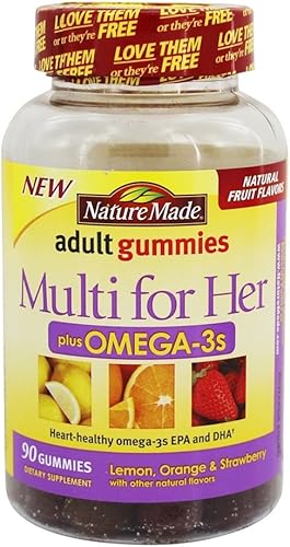 Nature Made Multi para ella Plus Omega-3s adulto gomitas limón naranja y fresa 90EA 4012 1 1
