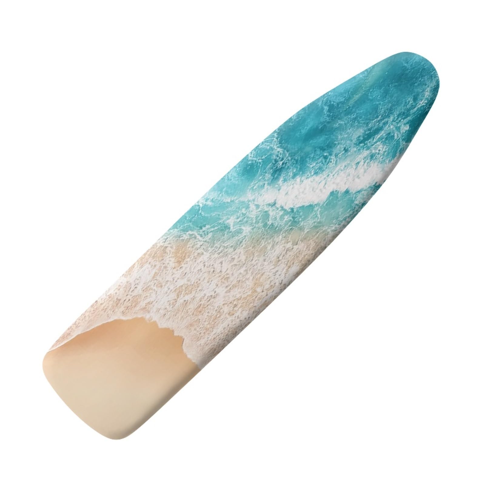 Ironing Board Covers 125 x 45 Elasticated White Waves Green with Padding, Easy Fit and Resists Scorching,Bungee Elasticated Ironing Board Covers Large, Easy Placement