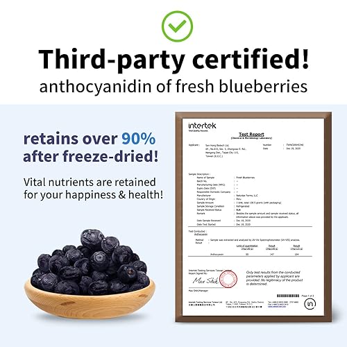 Miniatura 2 de Frenature Arándanos liofilizados, frutas liofilizadas 100% naturales, arándanos secos de grado A de Canadá, alimentos de campamento y aperitivos