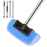 Xifando Car Wash Brush with Long Handle – Five-Sided Soft Bristle Brush for Car, Truck, SUV, RV, Boat & House Siding Cleaning(Blue)