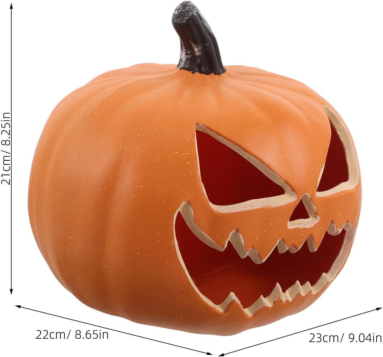 UKCOCO Halloween Pumpkin Lantern Decor - 9" Jack O Lantern Lighted Pumpkin Prop - Halloween Light for Outside Yard Lawn Porch Party Supply