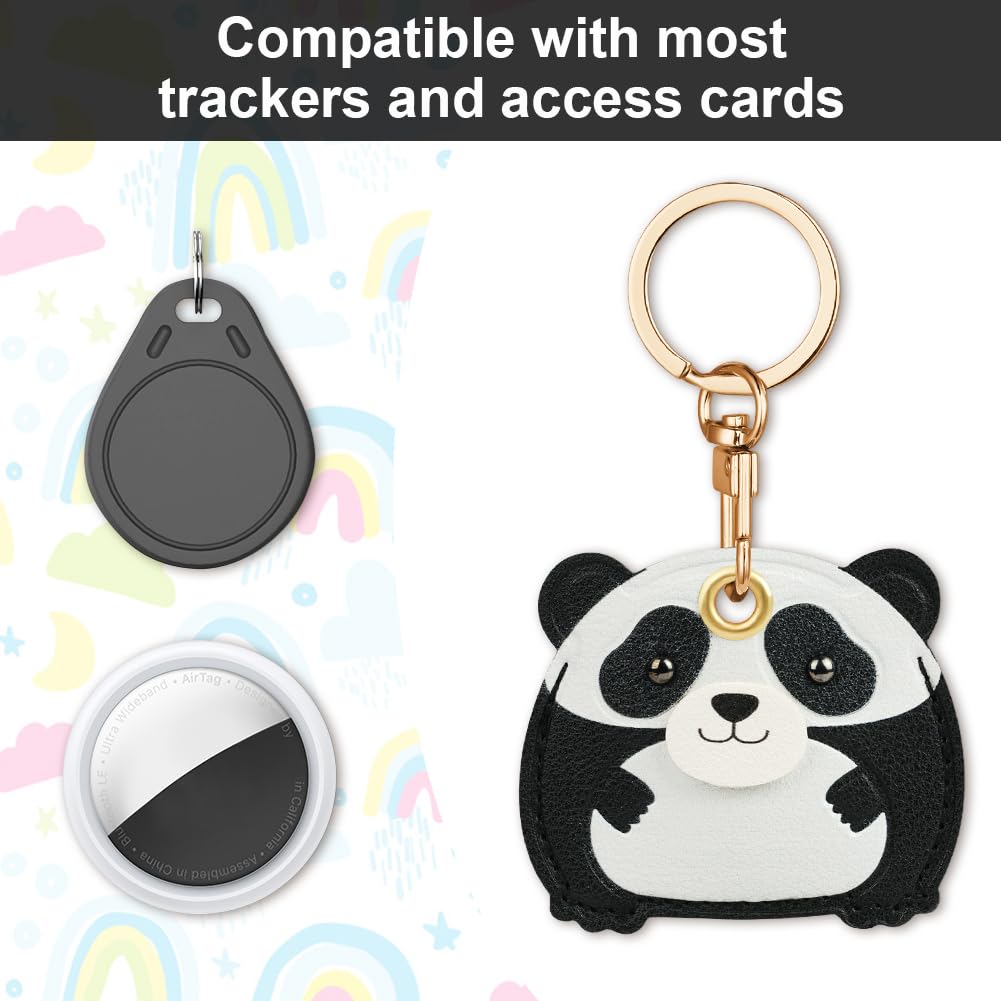 AXFEE Funda protectora de 360° para AirTag, llavero de piel con diseño de dibujos animados para Apple Air-tags, soportes para etiquetas de aire, funda protectora para etiqueta de aire, decoración para — view 4