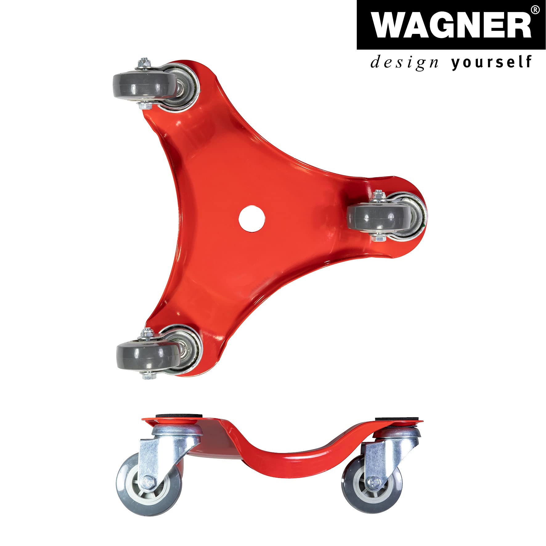WAGNER Carrello da trasporto MM 1196 I 25 x 25 cm I con 3 ruote I cuscinetti antiscivolo - ideale per carichi voluminosi e traslochi I portata100 kg I protegge il pavimento| uso flessibile - 20119601